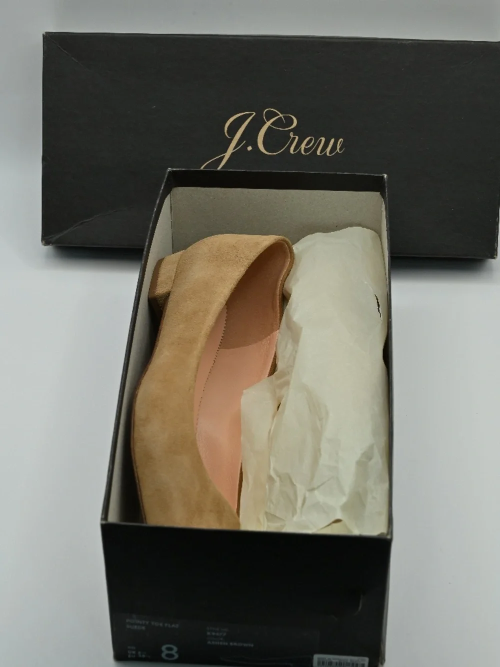 J.CREW WOMENS POINTY TOE FLAT SUEDE SIZE 8
